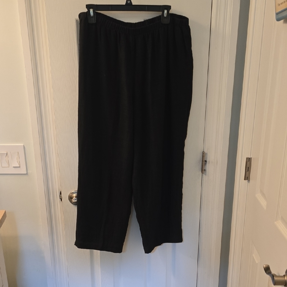 Womens Black Linen Pants (#4)